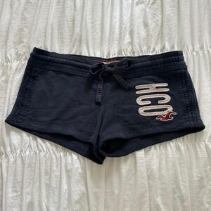 Y2K Hollister S Logo Navy Mini Shorts